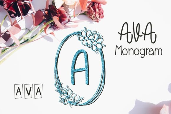 Ava Monogram: Elegant Decorative Font