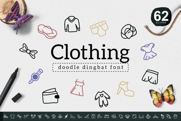 Clothing: A Cute Dingbats Font for Creative Campaigns
