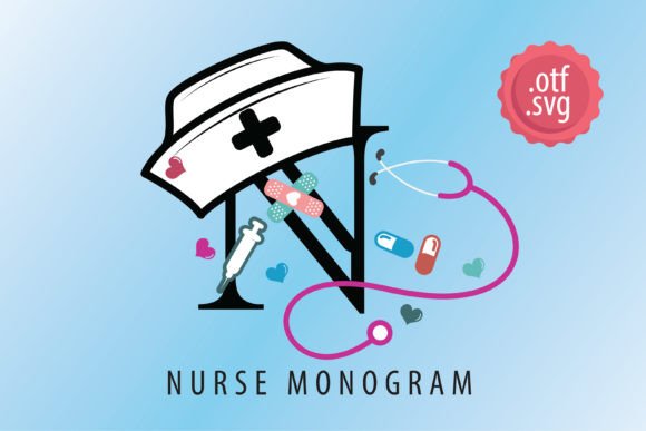 Nurse Monogram Font for Creative Campaigns