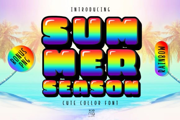 Summer Season Rainbow Font